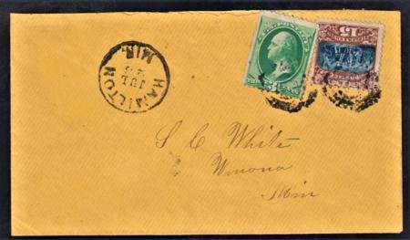 US 119, 147 on Registered Cover - Hamilton, Mann Minn to Winona, Minn cv $800