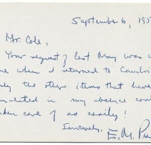 Autograph of Physicist Edward M.Purcell, Nobel Prize Winner