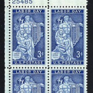 US 1082 Autographed Block, George Meany, Labor Leader