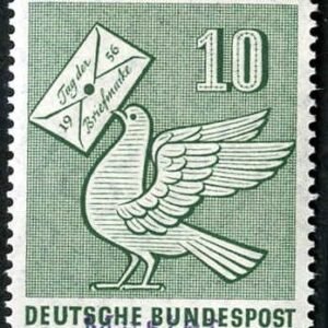 Germany 1956 752 Specimen Ovpt - Pigeon with letter, day of the stamp