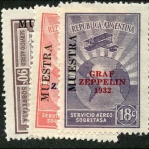 Argentina 1932 C35 - C37 Muestra (specimen) Overprint