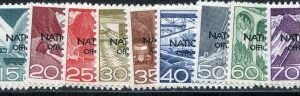 Switzerland Officials 7O1 - 7O11 var VF NH Variety 4 Broken "U" in European