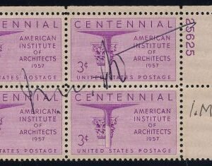 US 1089 Autographed Plate Block - I. M. Pei, Architect