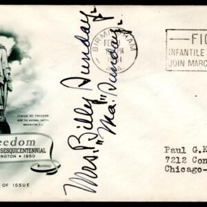 1951 #989 Cover Signed by "Ma" Sunday, evangelist and Wife of Billy Sunday