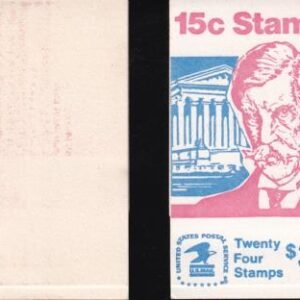US BK117A var Mint NH XF 1288B Unexploded Booklet Error, Covers Missing Blue Entirely, Faint Red. UNIQUE!