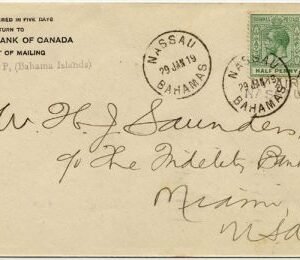 Bahamas 1919 1st Flight Nassau - Miami