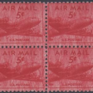 US C33 Airmail Error NH Block Very Overinked