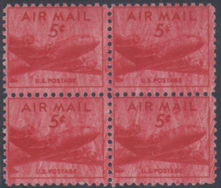 US C33 Airmail Error NH Block Very Overinked