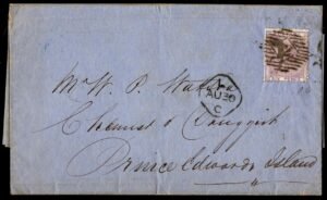 Great Britain 1856 6d on Cover London to Prince Edward Is