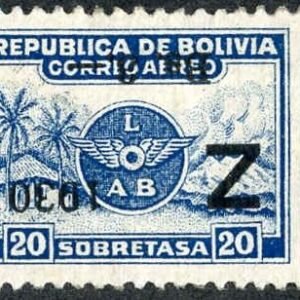 Bolivia 1930 C25a Fine LH Inverted ovpt