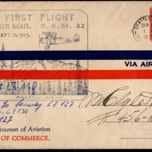 US 1929 1st Flight from Seattle Signed by 5 Hindenburg Crew Members