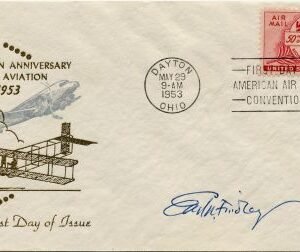 US 1953 C47 FDC Signed by Earl N. Findley, Air Pioneer