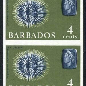 Barbados 270a VF-XF/NH Vert. Imperf Pair Sea Urchin