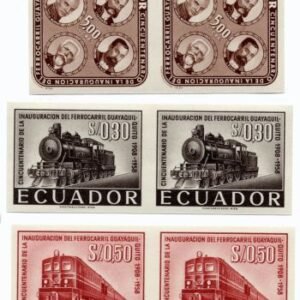 Ecuador 642 - 644 NH Train Imperf Pairs