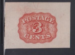 US Essay #11E15b LH Mint  VF  3cent 1851 numerical essay  Cat Value: $175