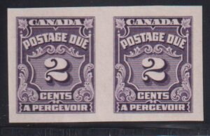 Canada #J16a NH Mint  XF  imperf pair PS EXF 90 certain  Cat Value: $315