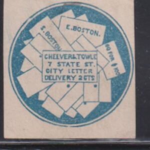 US Locals and Carriers #37L1 Mint  F - VF very faint horizontal crease tiny thin spec APS cert type 2 no gum  Cat Value: $600