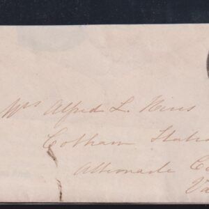 US Confederates #2b  F - VF Peterson February 21st 1862 dark blue uncover Richmond to Gotham situation Virginia for margins close at lower left corner  Cat Value: $445