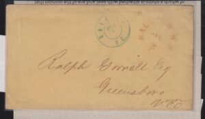 US Confederates #68xU1  VF Greensboro North Carolina voted for a secession in 1861 with CSA post following for bio included  Cat Value: $500