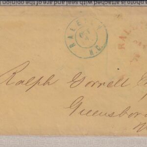 US Confederates #68xU1  VF Greensboro North Carolina voted for a secession in 1861 with CSA post following for bio included  Cat Value: $500
