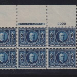 US Early Commemoratives #326 NH  F - VF Top plate strip of 10 pse cert  Cat Value: $2720