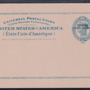 US Postal Stationery and Cut Squares #UX13S  VF Universal Postal Congress overprint 125 issued  Cat Value: $600