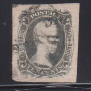 US Confederates #9b Used  XF four large margins gray dark blue minor thin in center  Cat Value: $600