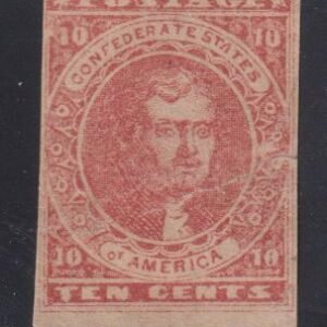 US Confederates #5a Hinged Mint  AVE - F Carmine Nogum PSE search says thin and diagonal tear the tear crease breaks the paper   Cat Value: $3750