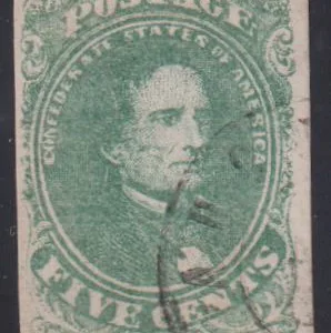 US Confederates #1 Used  VF  lovely  Cat Value: $175