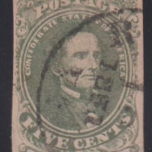 US Confederates #1 Used  VF  dull green  Cat Value: $175