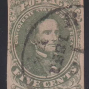 US Confederates #1 Used  VF  dull green  Cat Value: $175
