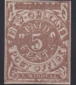 US Confederates #62x5 Mint  F - VF  no gum 4 tight margins  Cat Value: $160