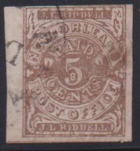 US Confederates #62x5 Used  F - VF  thin spot  Cat Value: $250