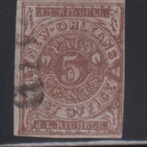 US Confederates #62x4 Used  F - VF  four margins close at right chocolate brown shade  Cat Value: $200