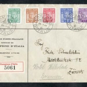 Campione D'Italia Zum 1b-5b VF set on registered cover