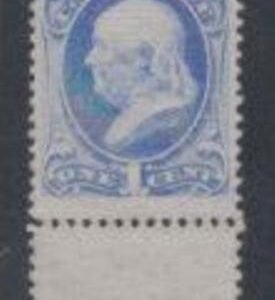 US 134 Bank Notes F - VF + NH Bottom Margin Single