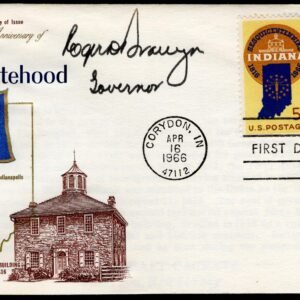 1966 #1308 FDC Signed by Roger D. Branigin, Governor of Indiana