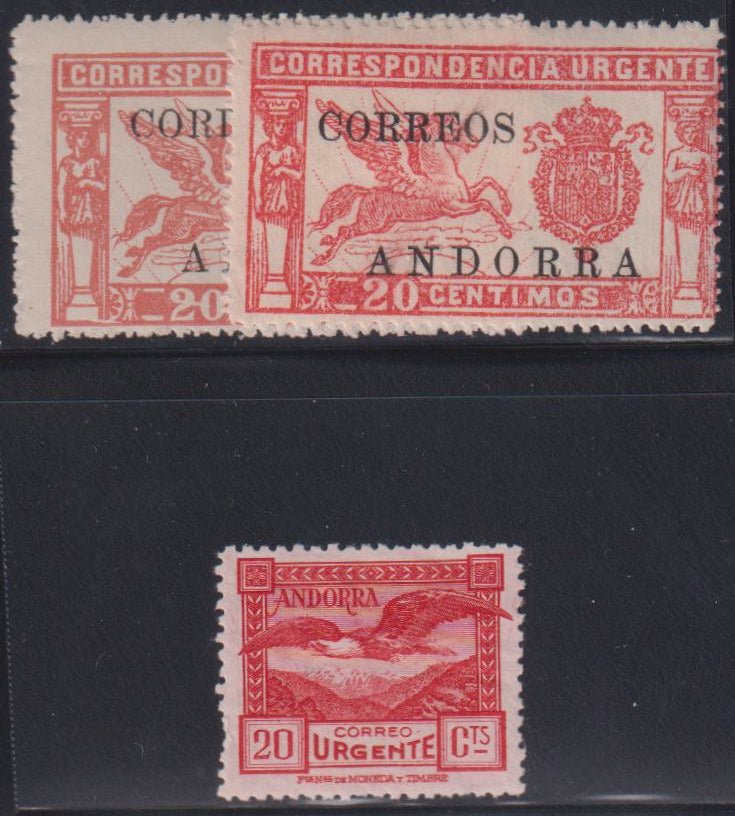 Spain - Andorra #E1-3 MintHinged F