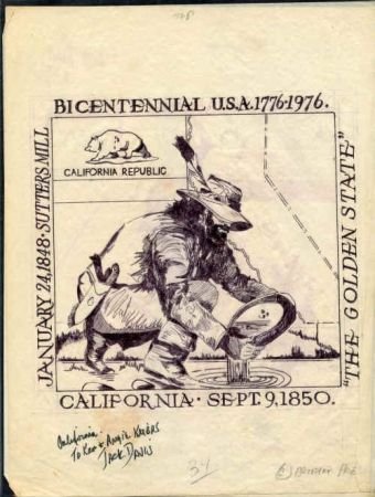 Jack Davis Artwork : Scott 1663 California State Flag