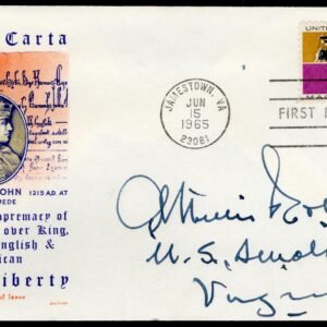 1965 #1265 FDC Signed by A. Willis Robertson, US Senator from Virginia