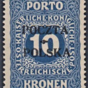 Poland J10a VF NH Counterfeit Overprint