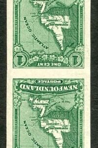 Newfoundland 163b VF + NH Vertical Imp Pair cv 200.00