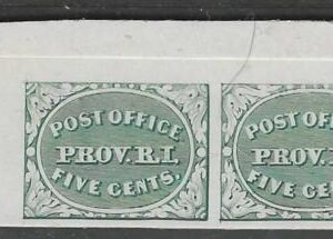 US 10X1TC4b Essays and Proofs XF Mint 5 Cent Green Trial Color Plate Proof Pair From the UL Corner Margin