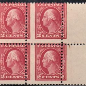 US 499 Washington / Franklin Error Mint NH/LH Perf Shift Block of 4