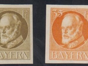 Bavaria 144a, 148a VF NH No Overprint Imperf Single Set