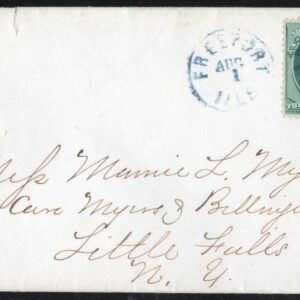 US c1870  #158 on Cover, Freeport, IL Fly Cancel