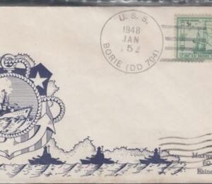 US 951 FDC On 1/5/48 USS Borie Knapp Printed Cachet Addressed To Maxwell R. Knapp, Rhinebeck NY. Ex Wally Knapp. Unique!