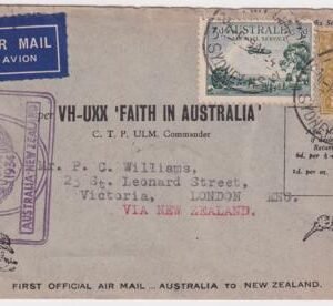 Australia 1934 1st Official Air Mail Australia - New Zealand -Auckland