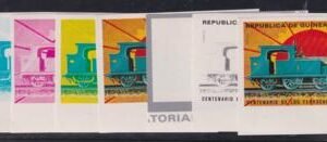 Equatorial Guinea 1972 Japanese Railway, 8 Progressive Proofs