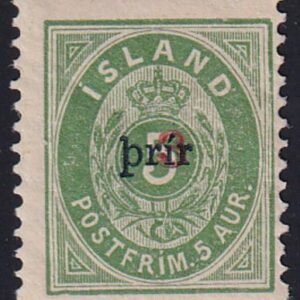 Iceland 31a Facit 34 LH F-VF Large "Prir" Nielson Cert.